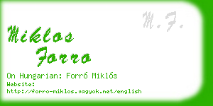 miklos forro business card